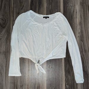 AMBIANCE—All White Long Sleeve Crop Top